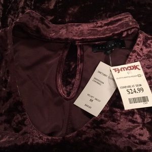 Deep purple crushed velvet top